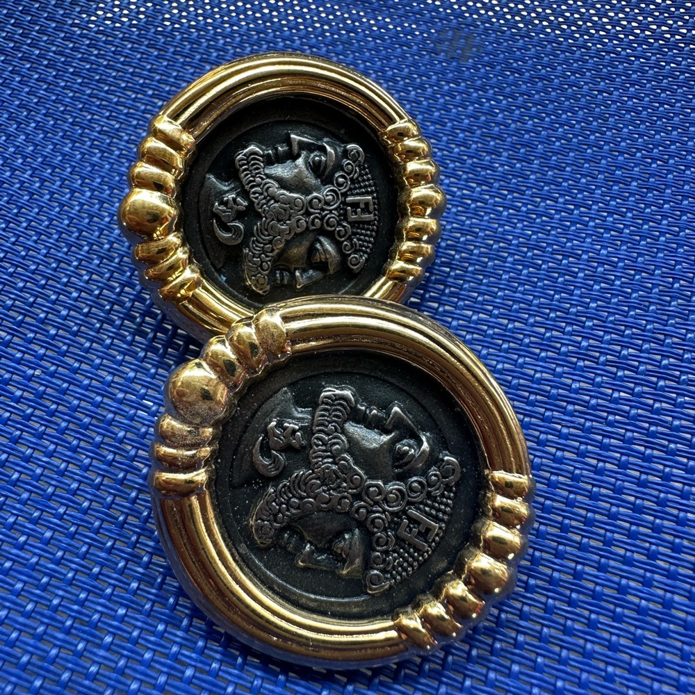 Vintage Fendi Medallion Earrings